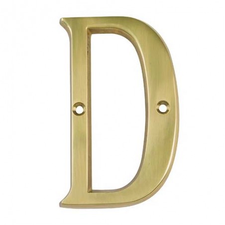 Litera "D"-10cm mosiężna lakierowana