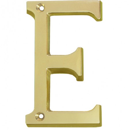 Litera "E"-10cm mosiężna lakierowana