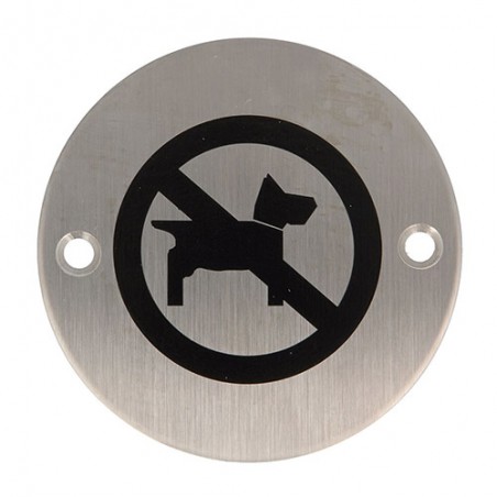 Tabliczka Zakaz wprowadzania psów 75mm INOX Symbol 25