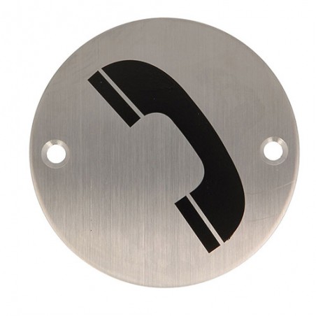 Tabliczka Telefon 75mm INOX Symbol 30