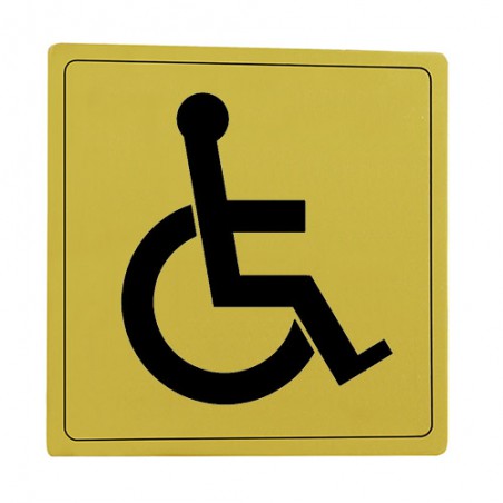 Tabliczka Niepełnosprawni 14x14cm złota mod.100