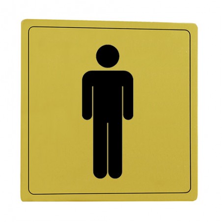 Tabliczka WC toaleta męska 14x14cm złota mod.101
