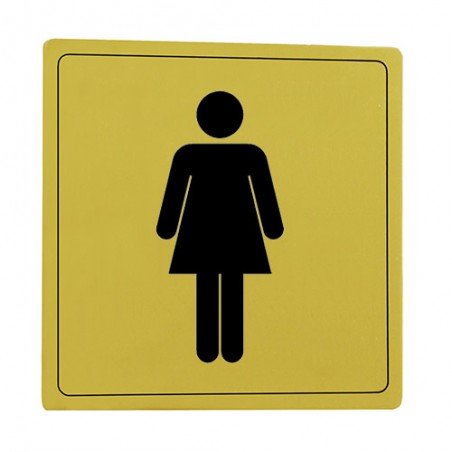 Tabliczka WC toaleta damska 14x14cm złota mod.102