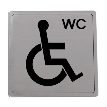 Tabliczka WC niepełnosprawni 14x14cm INOX mod.103