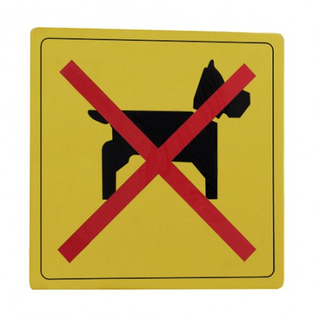Tabliczka Zakaz wprowadzania psów 14x14cm złota mod.111