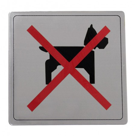 Tabliczka Zakaz wprowadzania psów 14x14cm INOX mod.111
