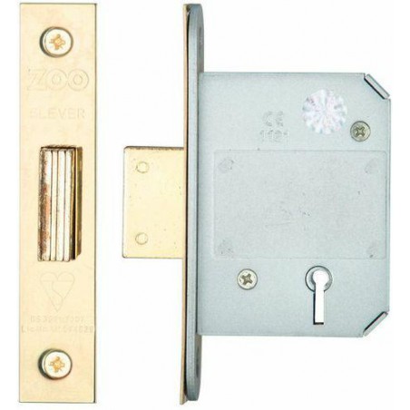 Zamek drzw. wpuszczany 64mm klucz złoty