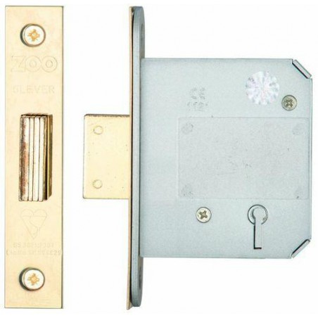 Zamek drzw. wpuszczany 76mm klucz złoty