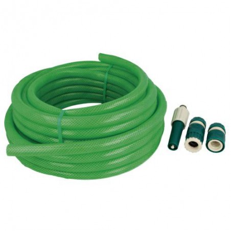 Wąż ogrodowy 3-warstwowy 5/8cala 15m zielony +złączki +dysza mod.2083