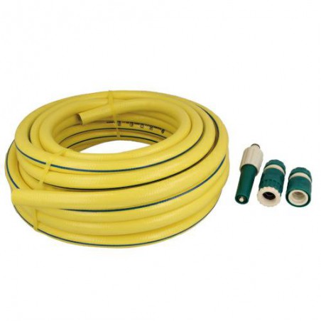 Wąż ogrodowy 5-warstwowy 5/8cala dł.15m żółty mod.2084 + złączki + dysza