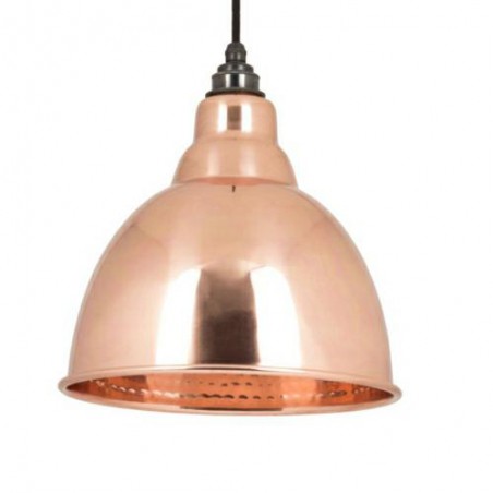 Lampa loftowa Brindley 26cm różowa / młotkowane wnętrze