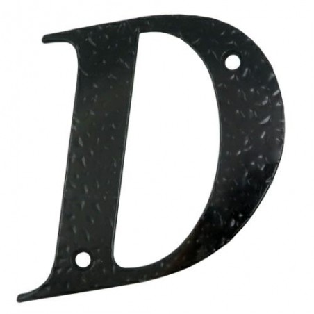 Litera D 10cm czarna stalowa DIS
