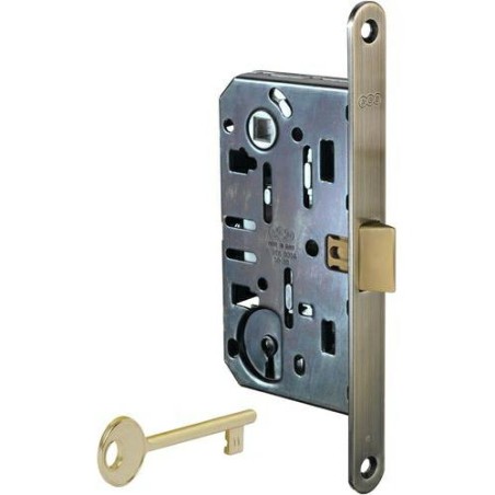 Zamek drzwiowy na klucz 90/50 mosiądz antyczny F18 Mediana EVOLUTION